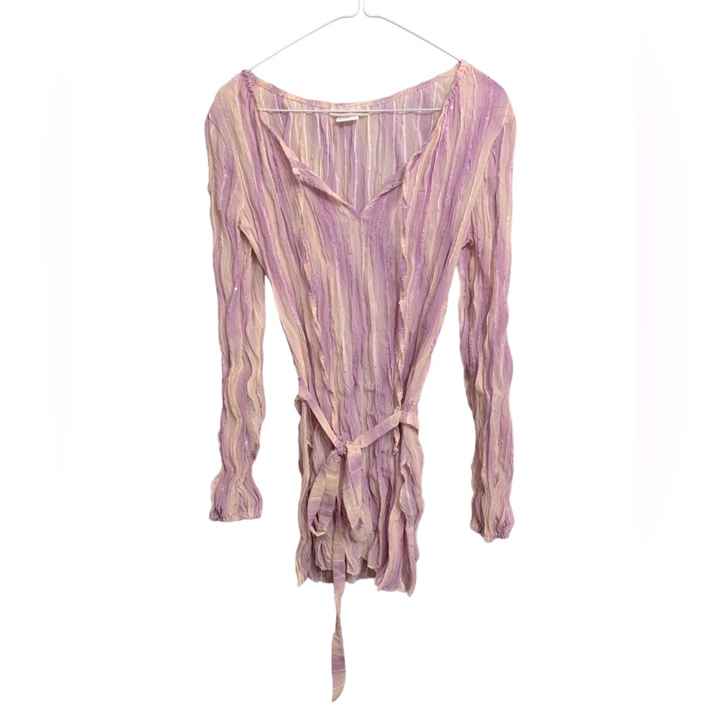 Pink/Purple gauze krinkle top made in France